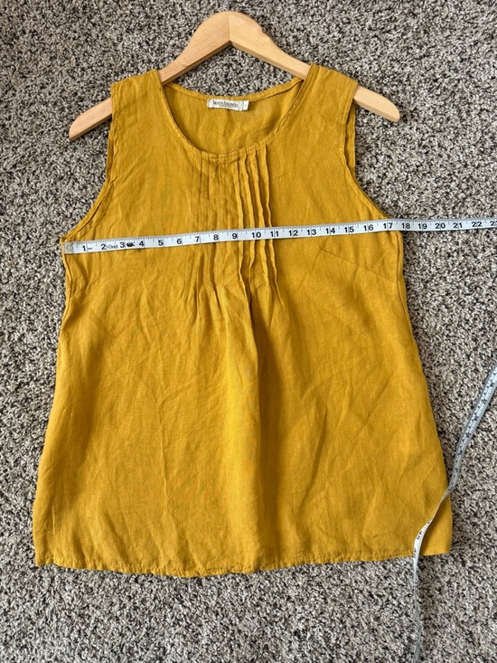 Laura Bianchi Mustard S Linen Tank Top - Picture 3 of 5